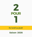 Coupon 2 POUR 1 - Valide du lundi au jeudi