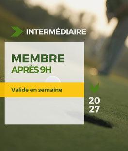 Abonnement de saison 2027 - Golf Saint-Simon - 5 jours - après 9h - golf membership