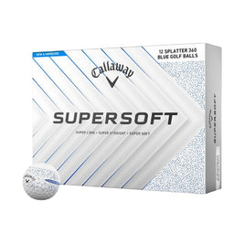 Balle de golf Callaway Supersoft Splatter blanche et bleu - Boite de 12 - Golf Saint-Simon