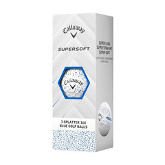 Balle de golf Callaway Supersoft Splatter blanche et bleu - Boite de 3 - Golf Saint-Simon
