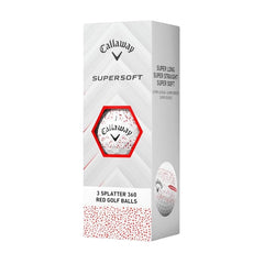 Balle de golf Callaway Supersoft Splatter blanche et rouge - Boite de 3 - Golf Saint-Simon