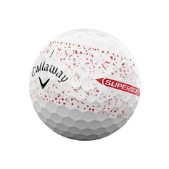 Balle de golf Callaway Supersoft Splatter blanche et rouge - Golf Saint-Simon