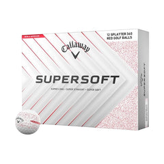Balle de golf Callaway Supersoft Splatter blanche et rouge - Boite de 12 - Golf Saint-Simon