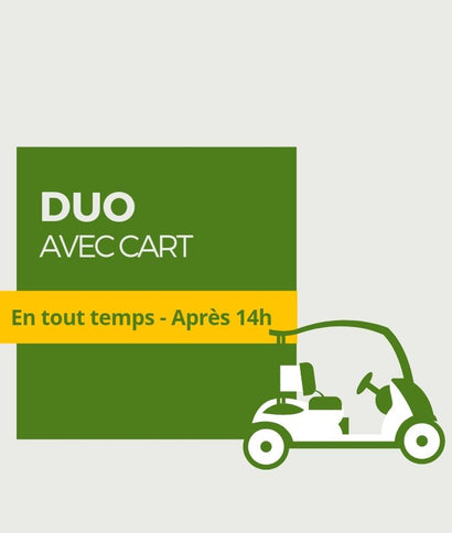 Forfait golf duo avec cart - en tout temps - après 14h